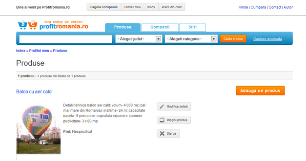 Administrare produse