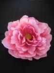 Elastic par cu floare din material textil roz