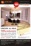 15% reducere la comenzile noi de mobila UNICAN si 10% voucher cadou* !