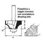 Freze cu doua taisuri concava de canelat 9,5-19 mm 0830/17 (FERVI-ITALIA)