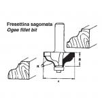 Freze cu doua taisuri concava pentru profilat 14 mm 0830/28 (FERVI-ITALIA)