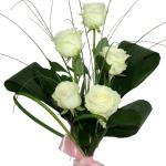 Buchet de 5 trandafiri albi