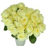 Buchet de 25 trandafiri albi