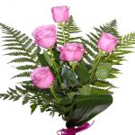 Buchet de 5 trandafiri roz