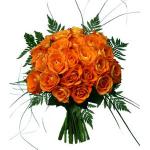 Buchet de 25 trandafiri portocalii