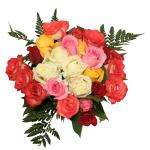 Buchet de 25 trandafiri multicolori