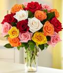 Buchet de 35 trandafiri multicolori