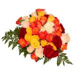 Buchet de 45 trandafiri multicolori