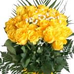 Buchet de 27 trandafiri galbeni