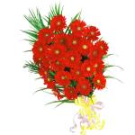 Buchet de 55 gerbera rosii