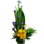 Buchet flori Mov si Galben