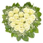 Buchet flori Inima din 17 trandafiri albi