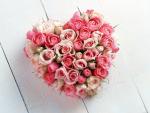 Buchet flori Inima din 17 minirosa roz