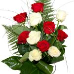 Buchet flori Alb si rosu