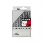 Set 10 burghie laminate HSS pentru metal Diager