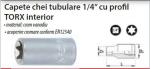 Capete chei tubulare 1/4” cu profil TORX interior