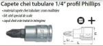 Capete chei tubulare 1/4” profil Phillips