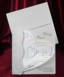 Invitatie de nunta - invitatii argintii cu o inima