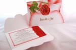 Invitatie de nunta cu trandafir rosu
