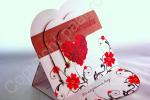 Model UNICAT, 3D, cu plicurile in ton cu invitatiile de nunta. cod X23