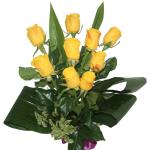 Buchet de 9 trandafiri galbeni