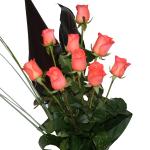 Buchet de 9 trandafiri portocalii