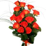 Buchet de 15 trandafiri portocalii