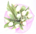 Buchet de 15 lalele albe