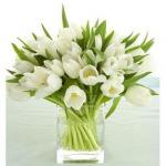 Buchet de 35 lalele albe