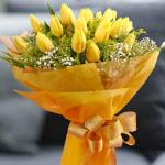 Buchet de 25 lalele galbene
