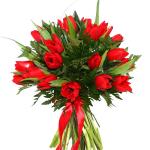 Buchet de 25 lalele rosii