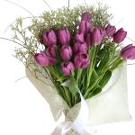 Buchet de 15 lalele mov