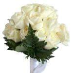 Buchet mireasa de 21 de trandafiri albi