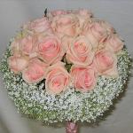 Buchet mireasa de 19 trandafiri roz