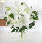 Buchet mireasa de 9 crini albi