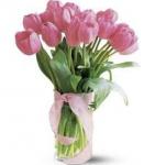 Buchet de 15 lalele roz
