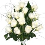 Buchet de 17 trandafiri albi