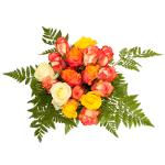 Buchet de 17 trandafiri multicolori