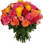 Buchet de 19 trandafiri multicolori