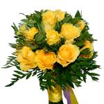 Buchet de 21 trandafiri galbeni