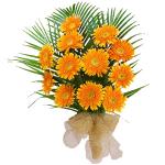 Buchet de 17 gerbera portocalii