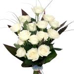 Buchet de 15 trandafiri albi