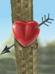 Decoratiune pentru pom ''inima cu sageata''