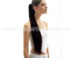 Coada sintetica cu clips - Negru